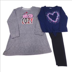 Cozy Cat Nightgown and Heart Outfit Size 7/8